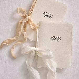 Letterpress Branch Wedding Vow Books, Set of 2