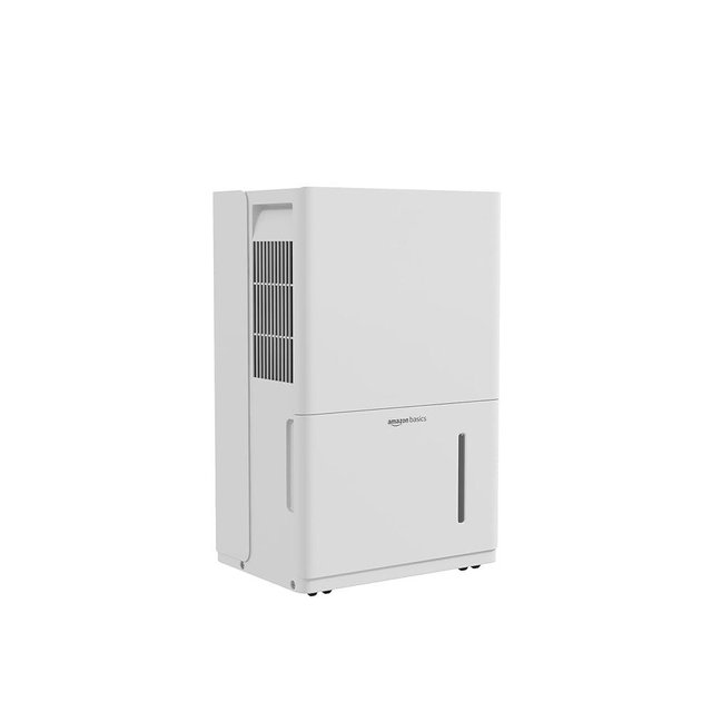 Amazon Basics Dehumidifier With Drain Pump, 50-Pint, Energy Star Certified, for Basement, Bathroom and Other Rooms Up to 4000 SFT, With timer, auto-defrost, overflow protection, White