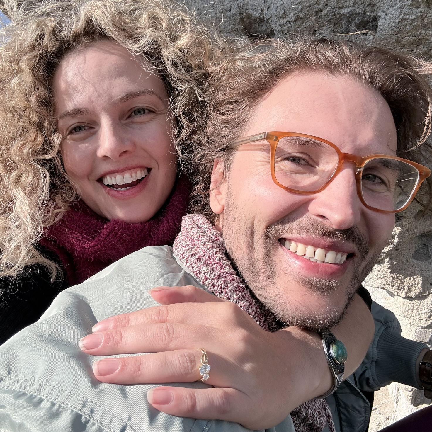 Moments after getting engaged!