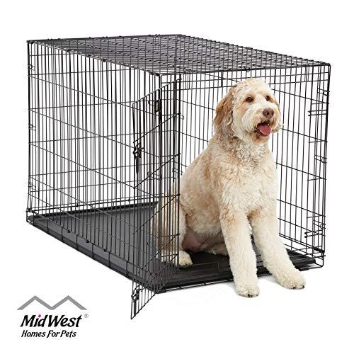 MidWest Homes for Pets Dog Crate | iCrate Single Door & Double Door Folding Metal Dog Crates | Fully Equipped