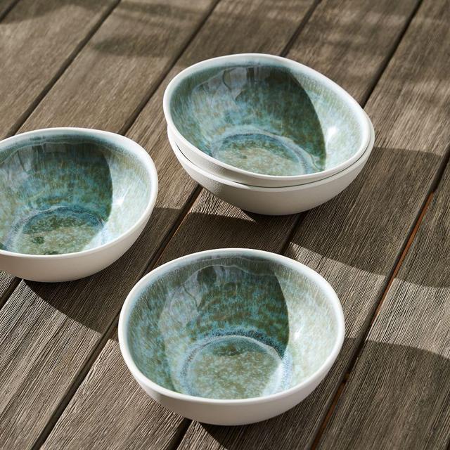 Reactive Melamine Dinnerware, Cereal Bowl, Melamine, Reactive, Set of 4, Celadon