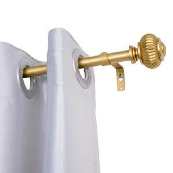 Utopia Alley 28-in to 48-in Gold Iron Single Curtain Rod with Finials