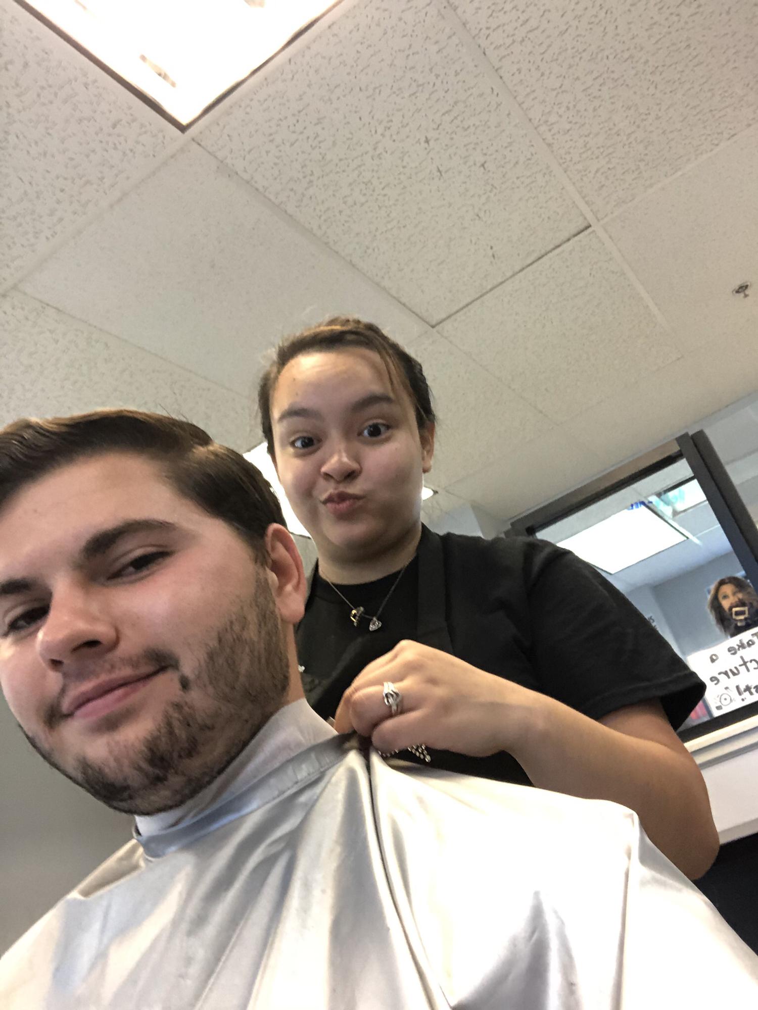 Cutest barber giving a great haircut. 
July 29, 2022