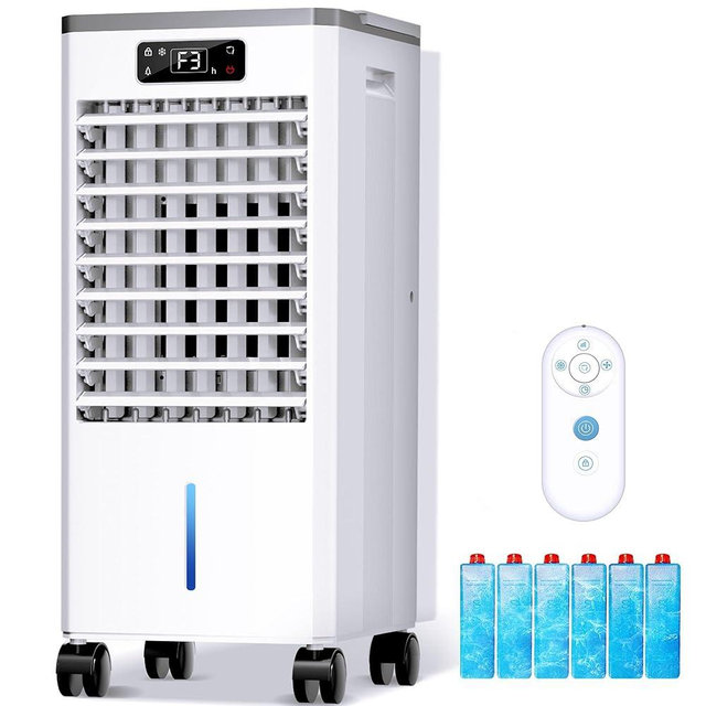 WICOLO Windowless Portable Air Conditioners, Evaporative Air Cooler w/3 Modes & 3 Speeds, 12H Timer for Smart Auto-off, 2-Gal Tank for 20H Cooling,16FT Remote,No Hose Needed,46db Swamp Cooler