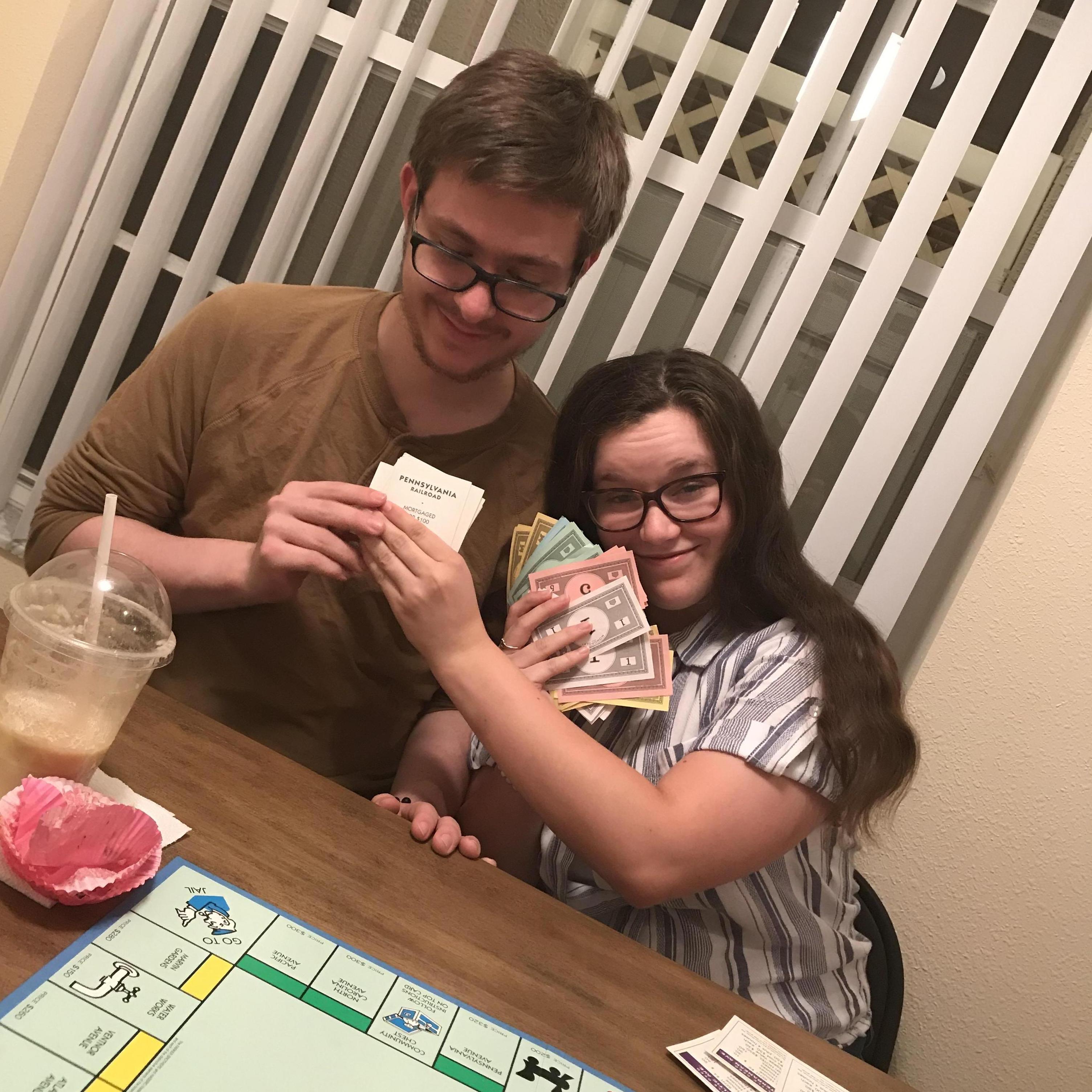 We're always playing board games, and Evan finally lost in Monopoly!