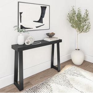 Plank+Beam Solid Wood Console Table, 46.25 Inch, Sofa Table, Narrow Entryway Table for Hallway, Behind The Couch, Living Room, Foyer, Easy Assembly, Black