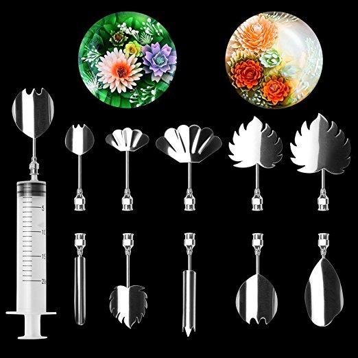 LOHOME 3D Gelatin Art Tools - Set of 10-pieces Stainless Steel Needles