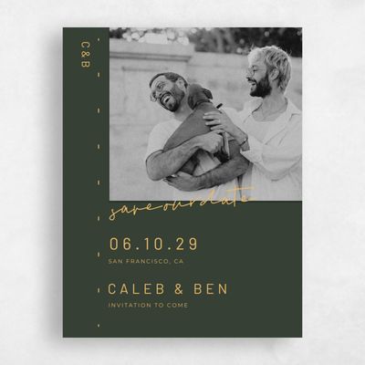 Deep Forest, Green Wedding Save the Date - Garret Portrait