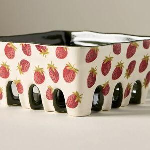 Berry Icon Handpainted Stoneware Berry Basket