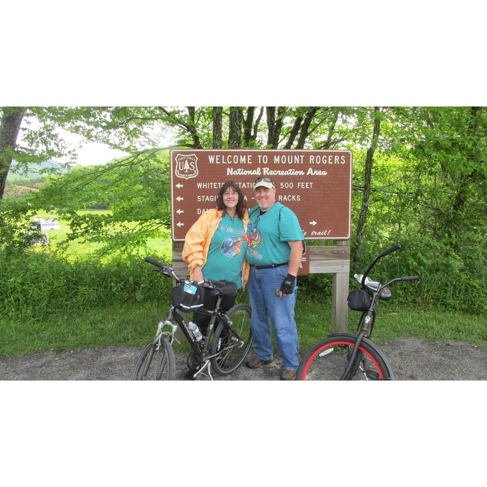 On a motorcycle trip. We went bike riding here. Was so much fun!