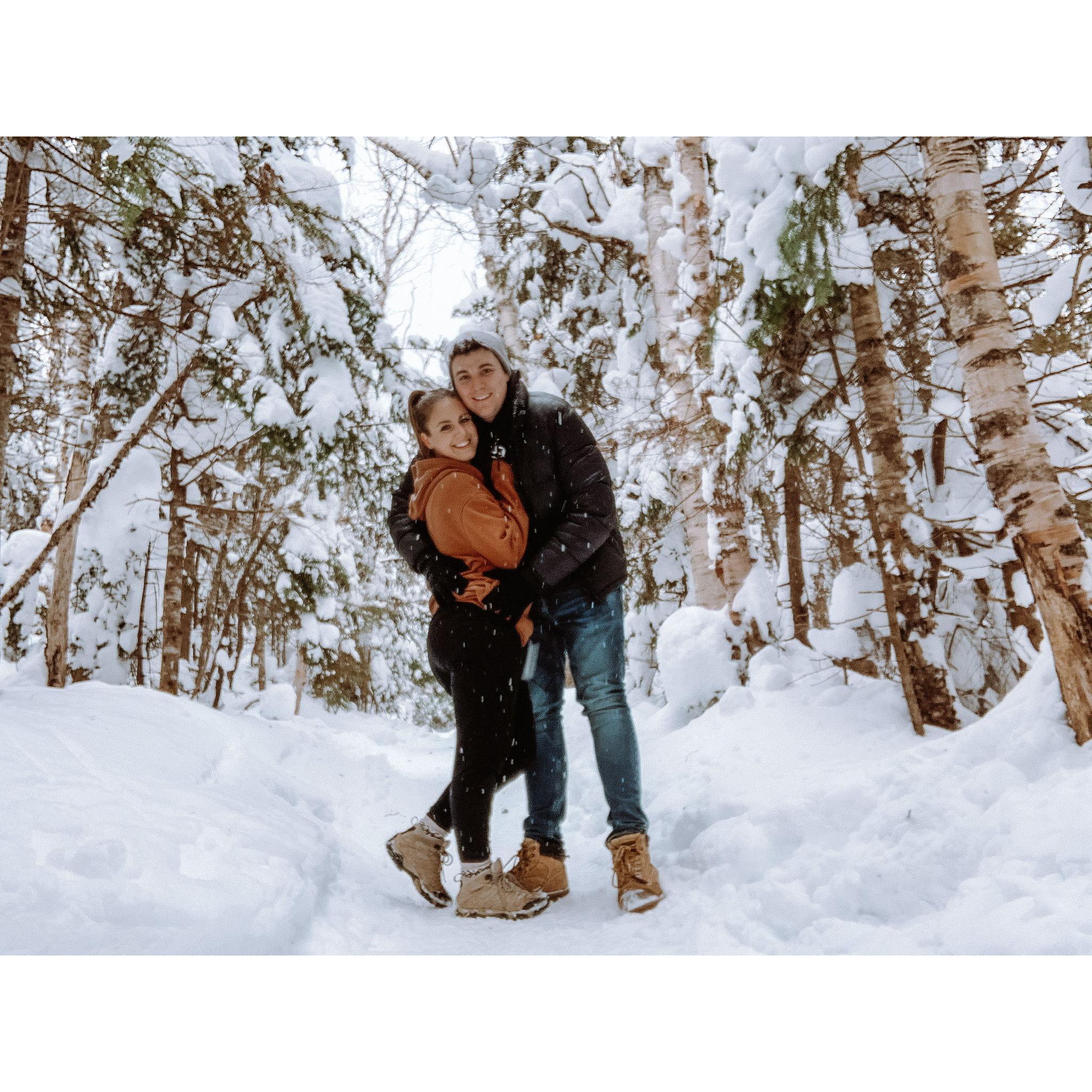 We hiked Mt. Willard in Vermont in winter of 2020! The mountain covered in snow was one of the prettiest things we have seen