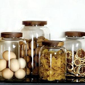 Glass Storage Jars Acacia Wood