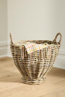 Woven Rattan Footed Storage Basket