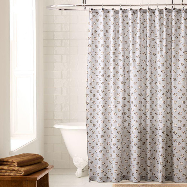 Emma Chamberlain Floral Shower Curtain, 72x74, Blue