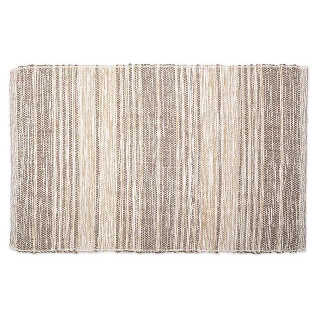 DII CAMZ11091 Contemporary Reversible Machine Washable Recycled Yarn Area Rug for Bedroom, Living Room, and Kitchen, 2'x3', Variegated Stripe Stone