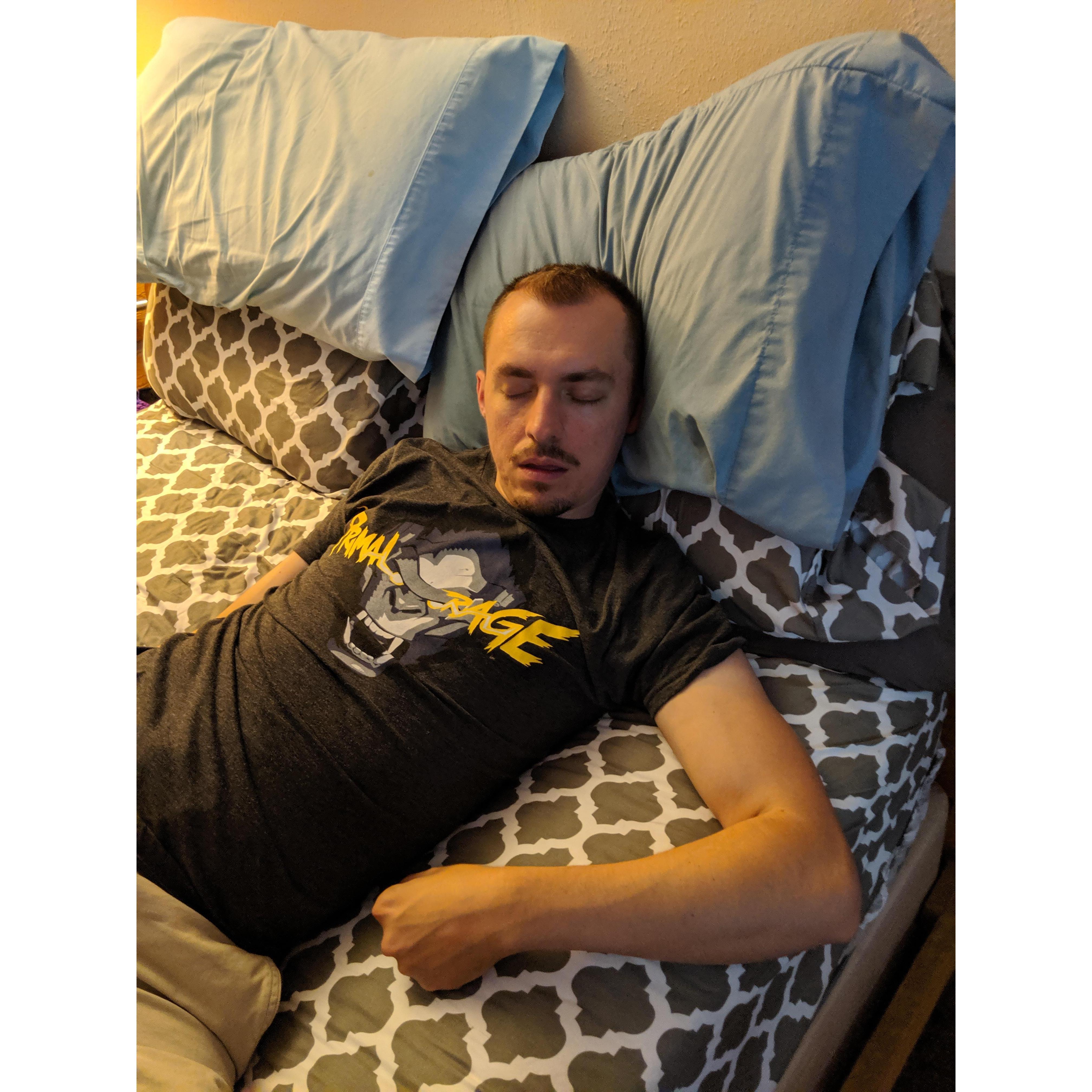Chris takes a nap in CO