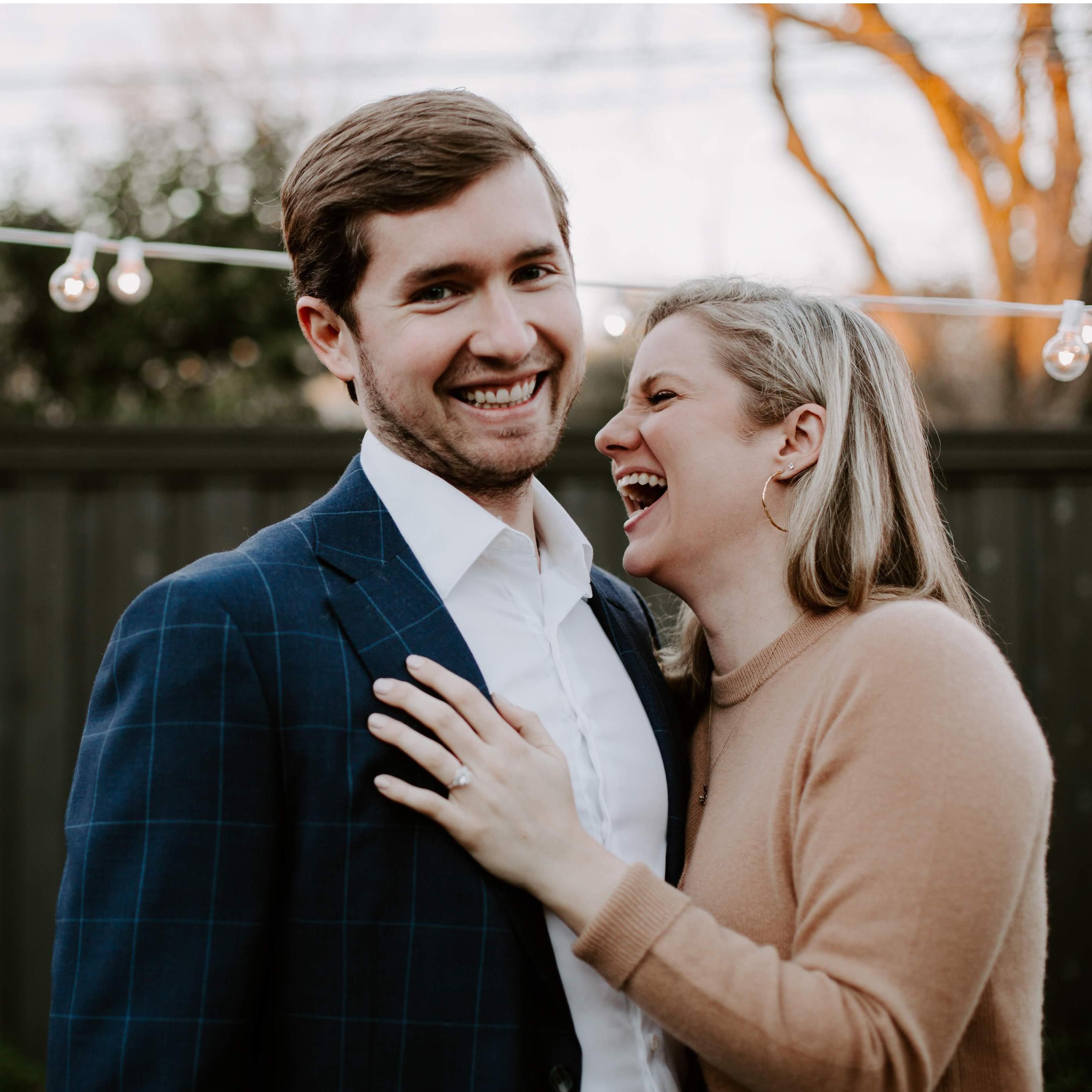 We're engaged! This was my reaction to Alyssa trying to get us to take a sexy picture.
