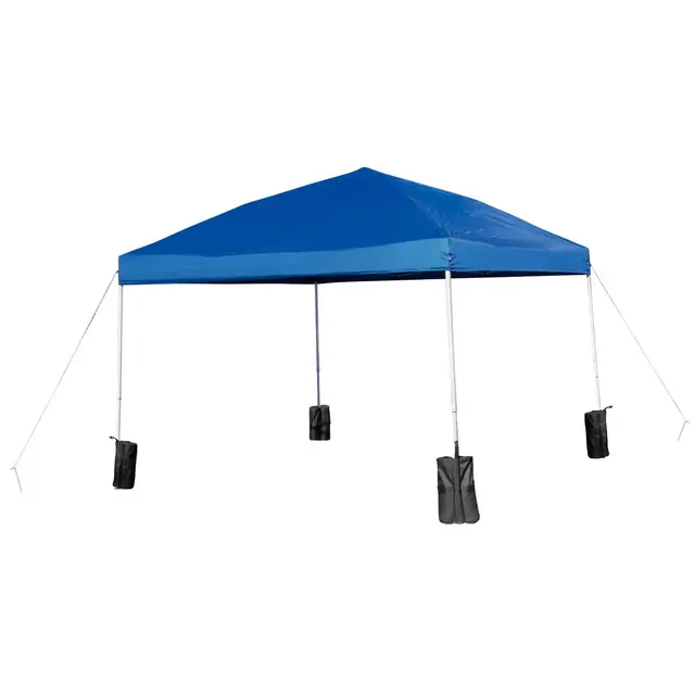 Flash Furniture 9-Foot 8-Inch Square Pop-Up Canopy Tent with Wheeled Case in Blue