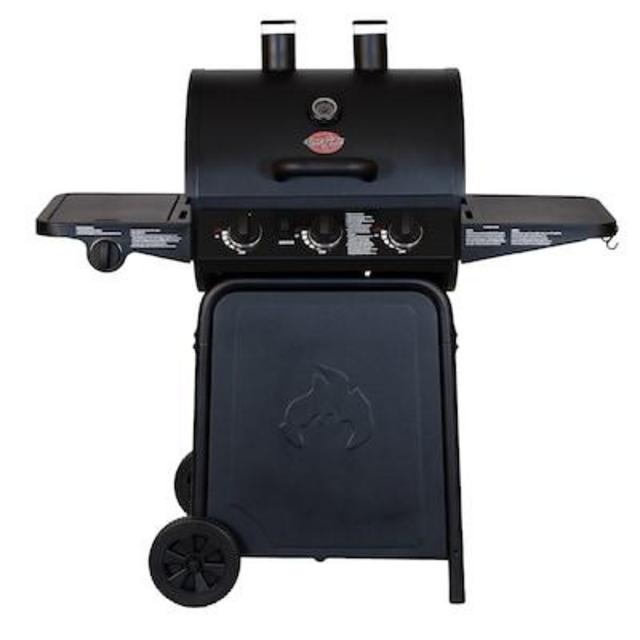 Char-Griller Black 3-Burner Liquid Propane Gas Grill with 1 Side Burner