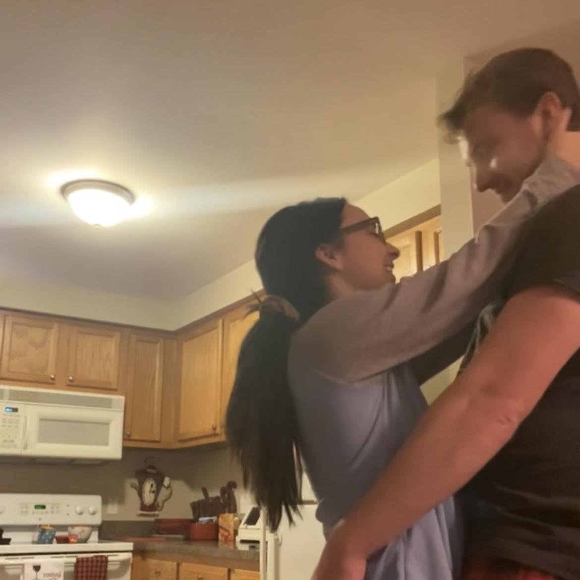 A screenshot of a video we took 11/29/20 slow dancing to “Lover” by Taylor Swift. (Can you guess what our first dance song will be?)