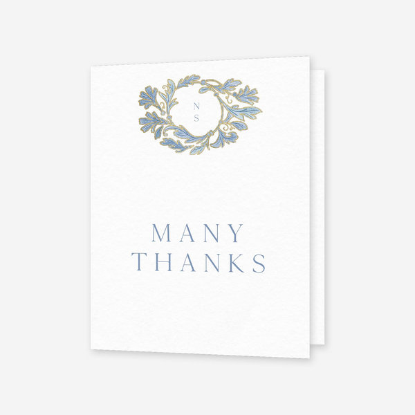 Briar Portrait Foil | Denim Blue | Zola Thank You Cards
