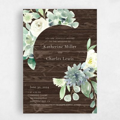 Dark Wood, Brown Wedding Invitation - Cricket Corner