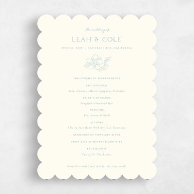 Blue Scalloped Wedding Program - Selindra