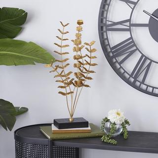Golden Contemporary Gilded Plant Sculpture