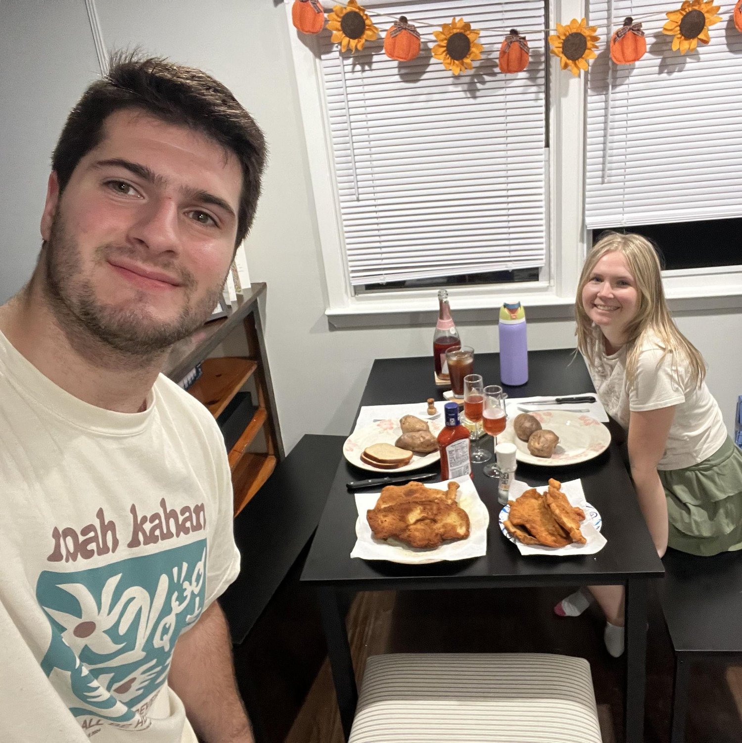 2024 - Dan and Emma move in together! Our first dinner in our first apartment!