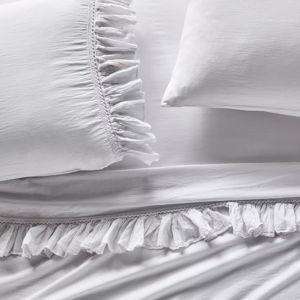 Organic Cotton Spa Sateen Ruffled Sheet Set