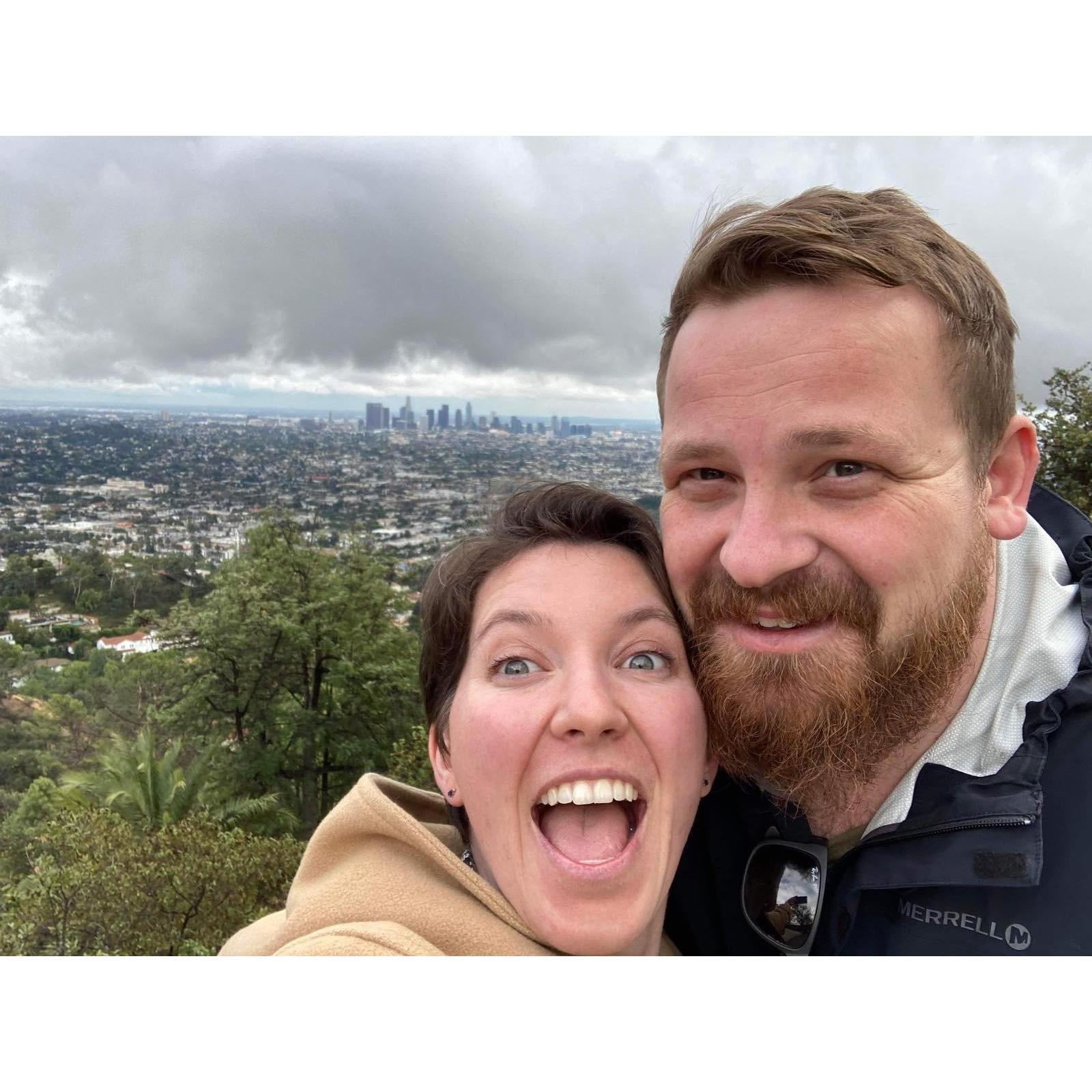 Griffith's Park Observatory with future Mr. & Mrs. Griffiths. Los Angeles, CA 2021