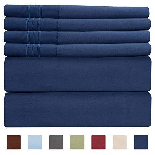 Extra Deep Pocket Sheets - 6 Piece Sheet Set - King Size Sheets Deep Pocket - Extra Deep Bed Sheets - Deep King Fitted Sheet Set - Super and Ultra Deep Sheets - For Deep Pockets Mattress - Fits Easily