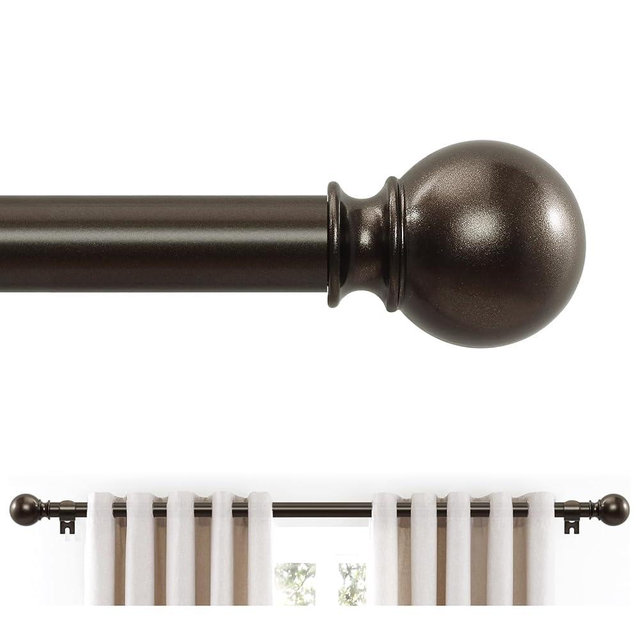 Bronze Curtain Rods 28 to 48 Inches(2.3-4 Feet),5/8 inch Splicing Drapery Rods,Small Curtain Rods Set,Size: 18''-45'',Bronze