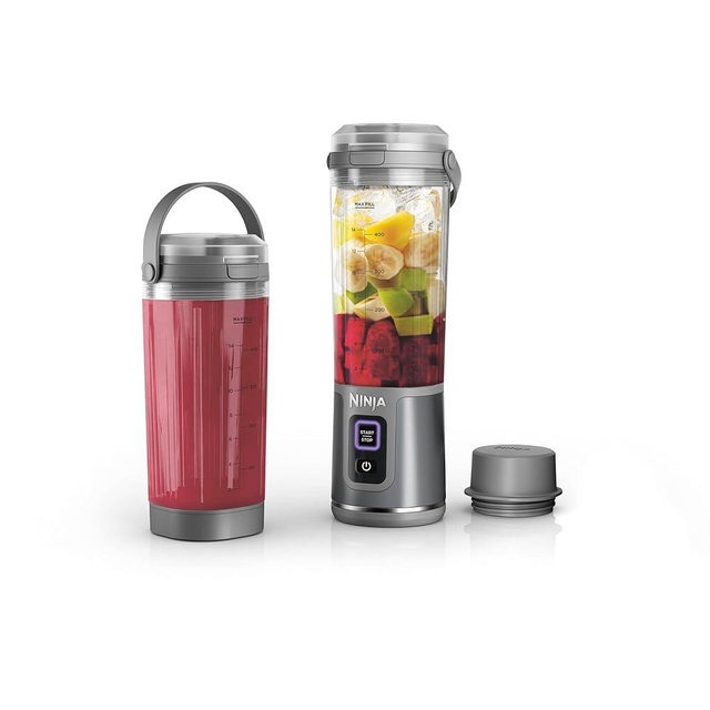 Ninja Blast Portable Blender & Accessories, Cordless, 18oz. Vessel, Personal Blender for Shakes & Smoothies, Leakproof Lid & Sip Spout, USB-C Cord, Dishwasher Safe Parts, BPA Free, Grey, CL155AGY