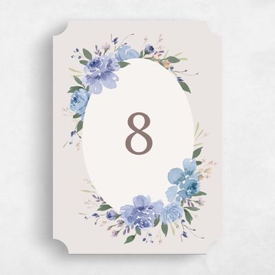 Blue Ticket Wedding Table Number - Reagan