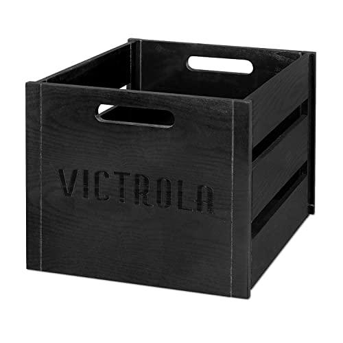 Victrola Wooden Record Crate, Black (VA-20-BLK)