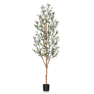 Kazeila Artificial Olive Tree 6FT Tall Faux Silk Plant for Home Office Decor Indoor Fake Potted Tree with Wood Branches and Fruits