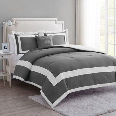 VCNY Home Avondale 4-Piece Queen Comforter Set in Black