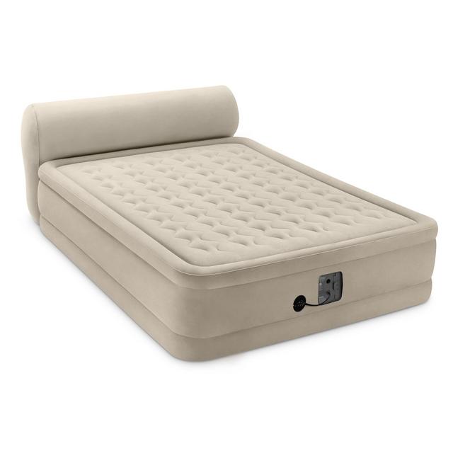Intex Queen 18" Durabeam Ultra Plush Headboard Airbed Mattress with Internal Pump