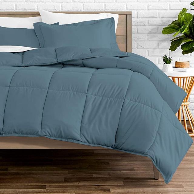 Bare Home Comforter Set - Queen Size - Goose Down Alternative - Ultra-Soft - Premium 1800 Series - Hypoallergenic - All Season Breathable Warmth (Queen, Coronet Blue)