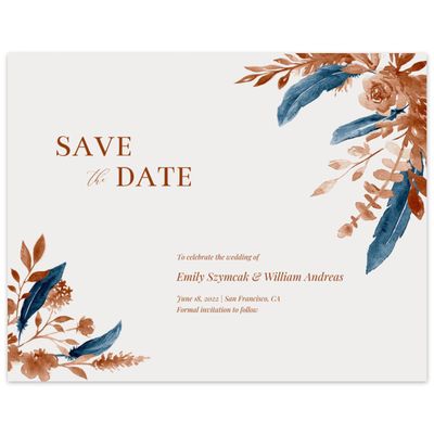 Rust, Orange Wedding Digital Save the Date - Bethany Bloom