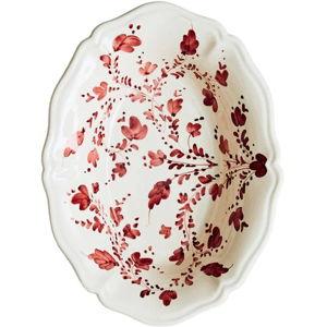 Flora Deep Oval Platter in Burgundy