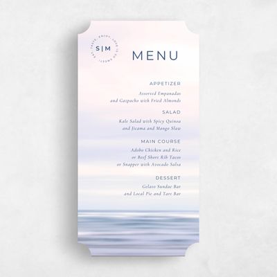 Purple Ticket Wedding Menu - Dacosta