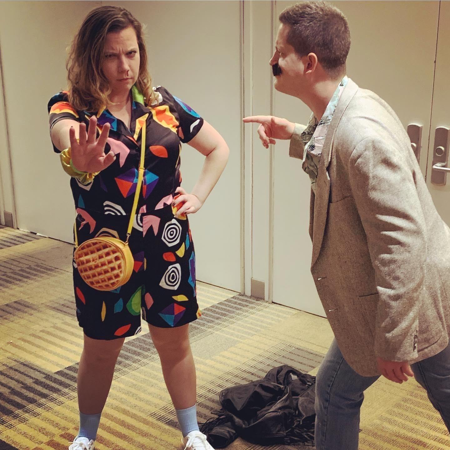 Halloween 2020 as Eleven and Hopper.