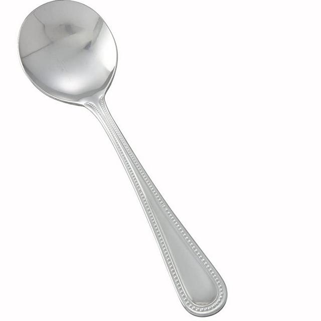 Winco 12-Piece Dots Bouillon Spoon Set, 18-0 Stainless Steel,Silver