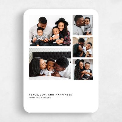 White Rounded Holiday Card - Augustine Portrait