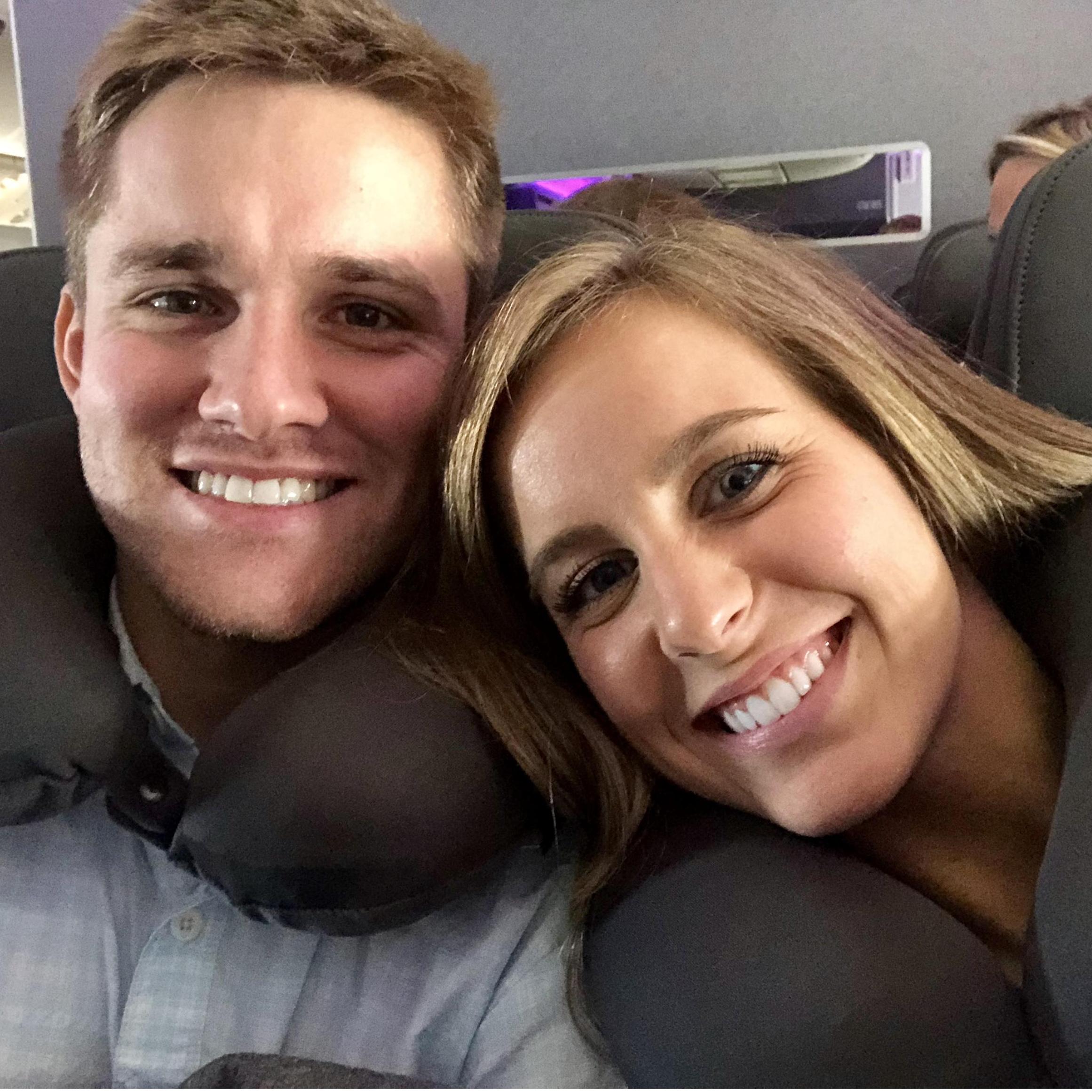 Our first flight together....going to Hawaii so Brock can meet Joseph (Angelia's brother) for the first time!