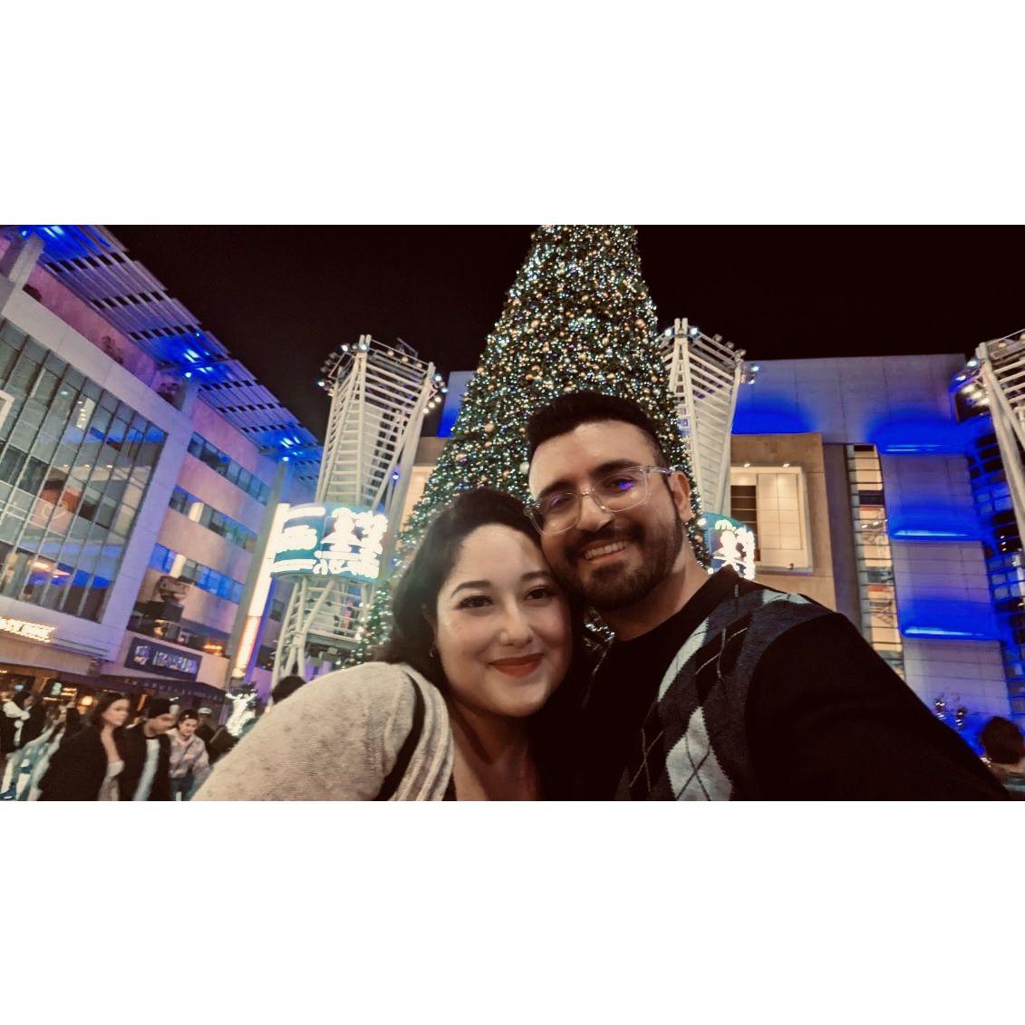 First official date. He showed off skating around the tree. I made sure not to fall.