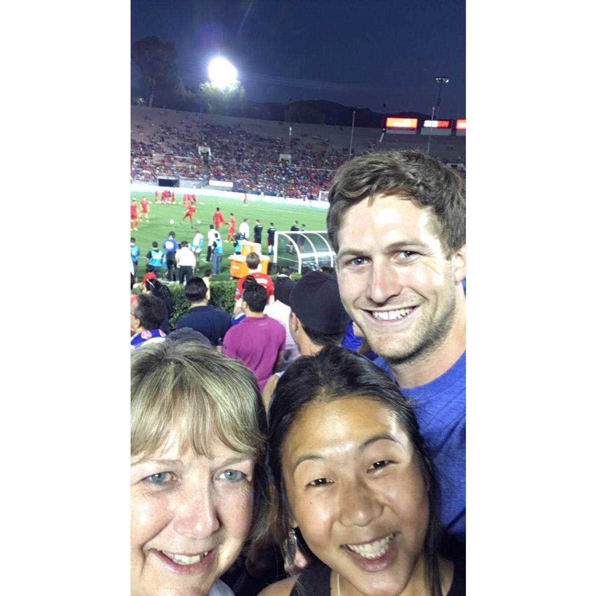 Soccer game at the Rose Bowl with Sharon