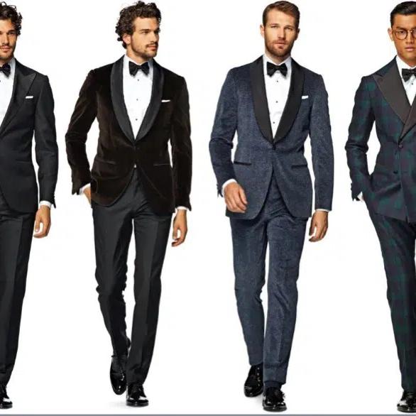 Black tie attire example for men.